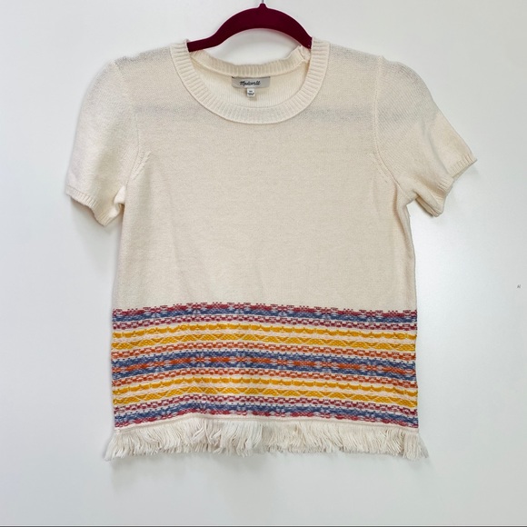 NEW Madewell Fringed Jacquard Sweater Tee L2874 - Picture 4 of 8